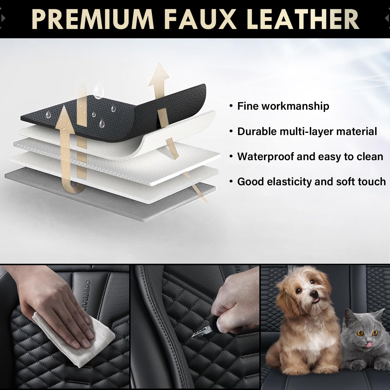 Coverado pet-friendly seat with dog demonstrates scratch resistance