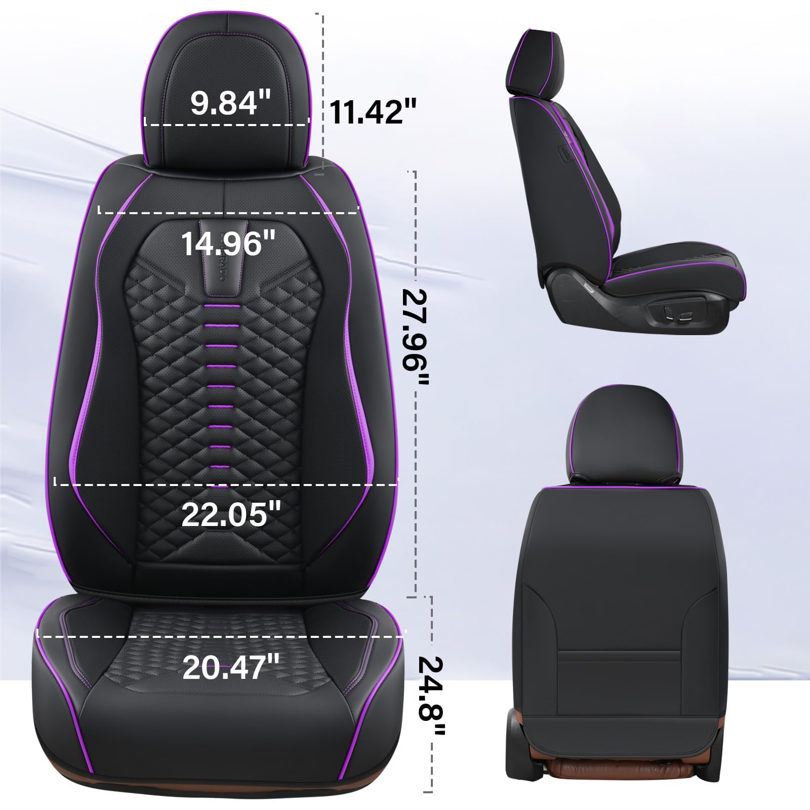 Coverado seat cover next to ruler for scale to show universal fit