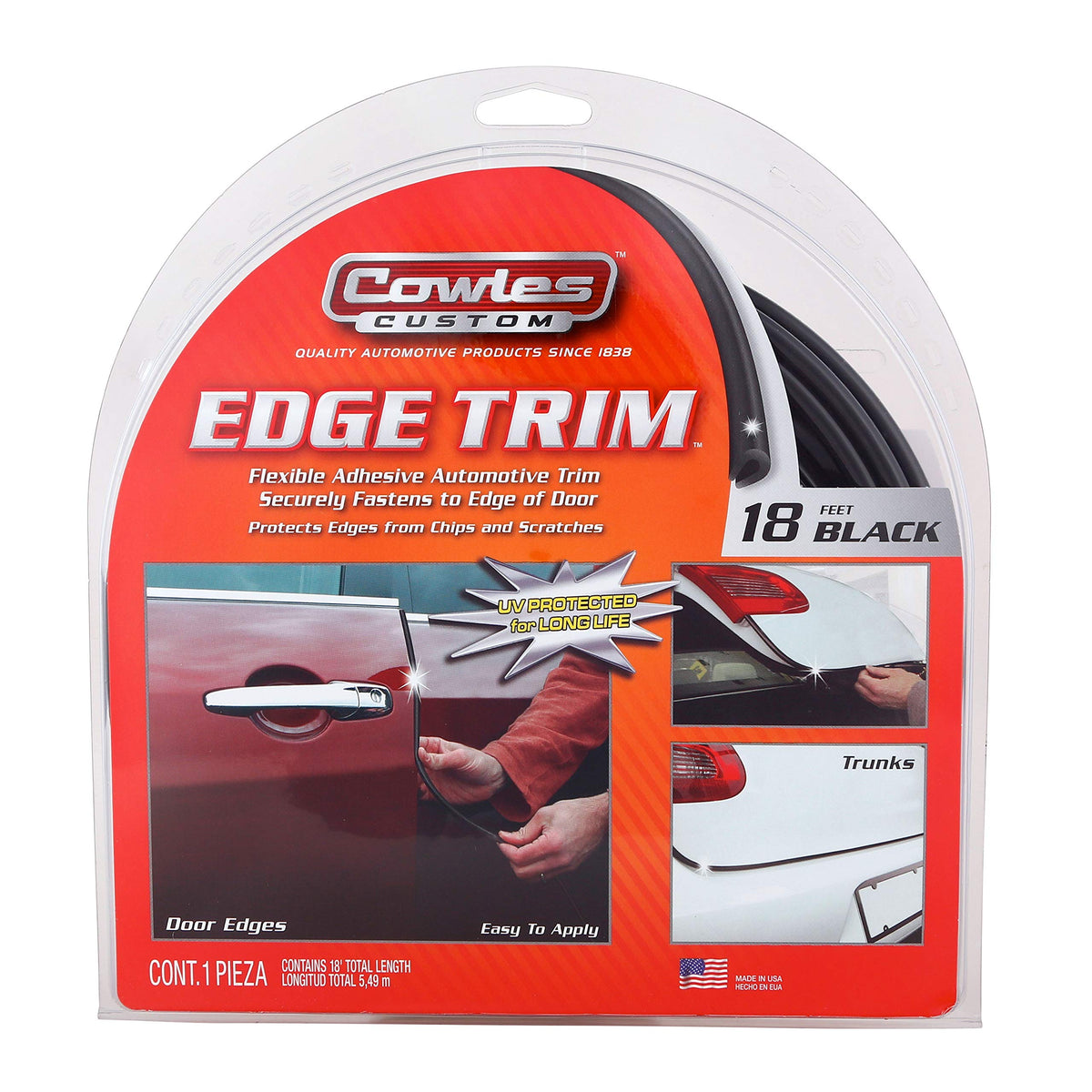 Cowles Custom front packaging showing 18ft edge guard and benefit of full-length protection