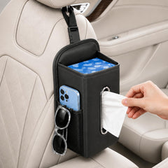 COZILO front view headrest-mounted tissue holder keeps tissues reachable