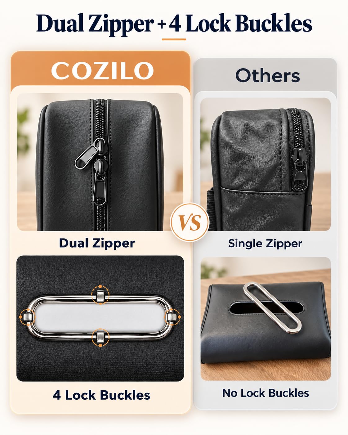 COZILO one-handed tissue pull demonstrating easy access