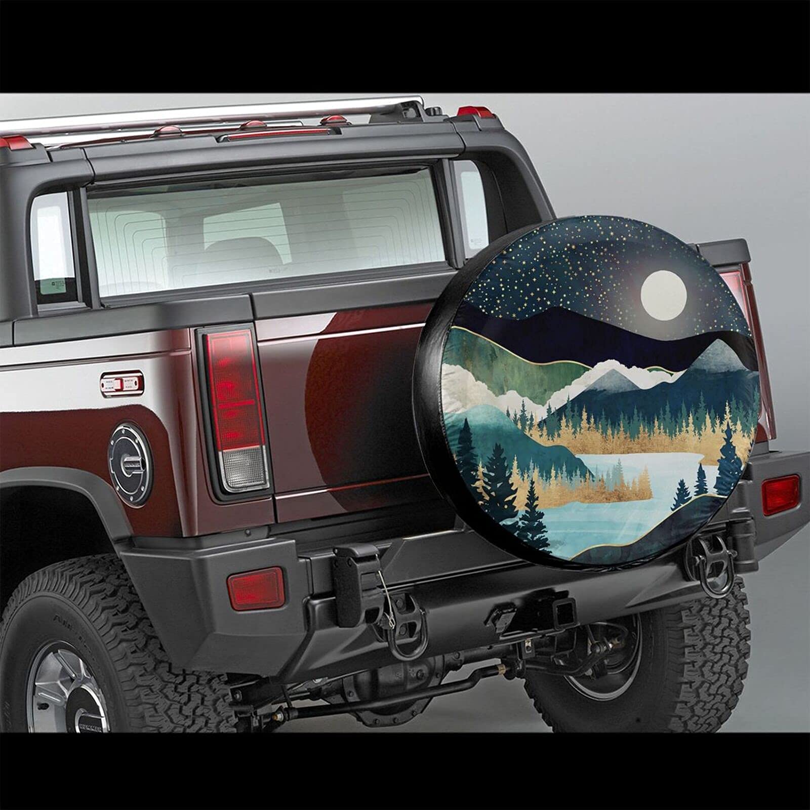 cozipink side profile showing snug elastic fit on spare wheel