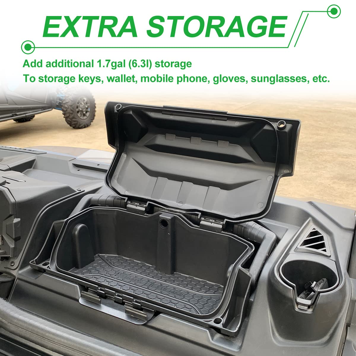 CPOWACE interior capacity shot showing organized storage for essentials