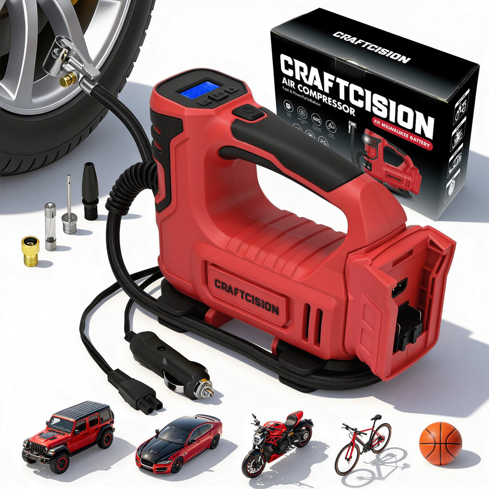 CRAFTCISION front view showing compact pump and handle, portable convenience