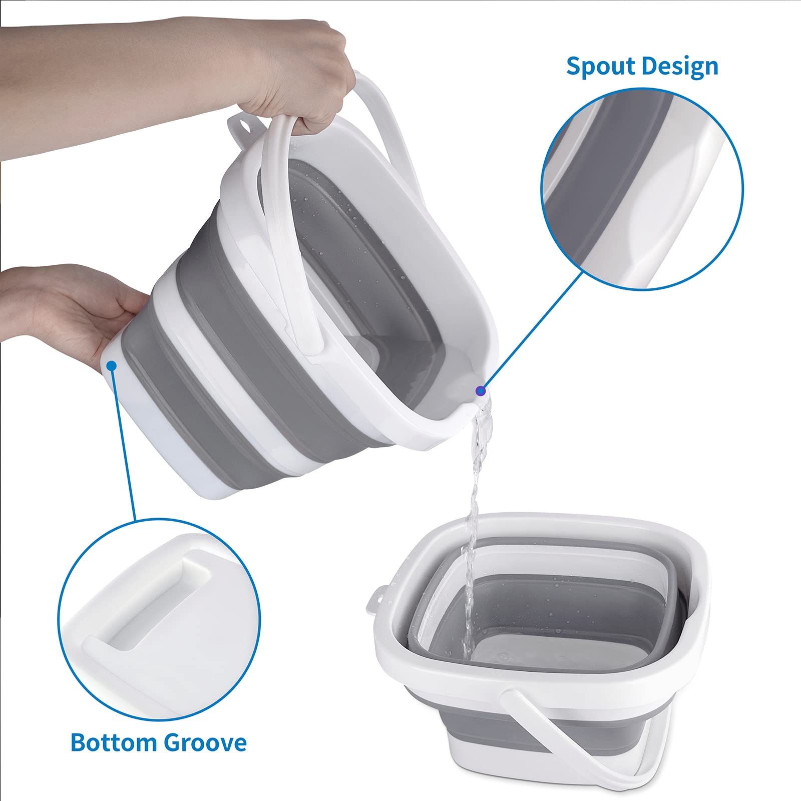 Craftend bucket in use washing car panels showing easy pouring and handling