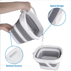 Craftend bucket in use washing car panels showing easy pouring and handling
