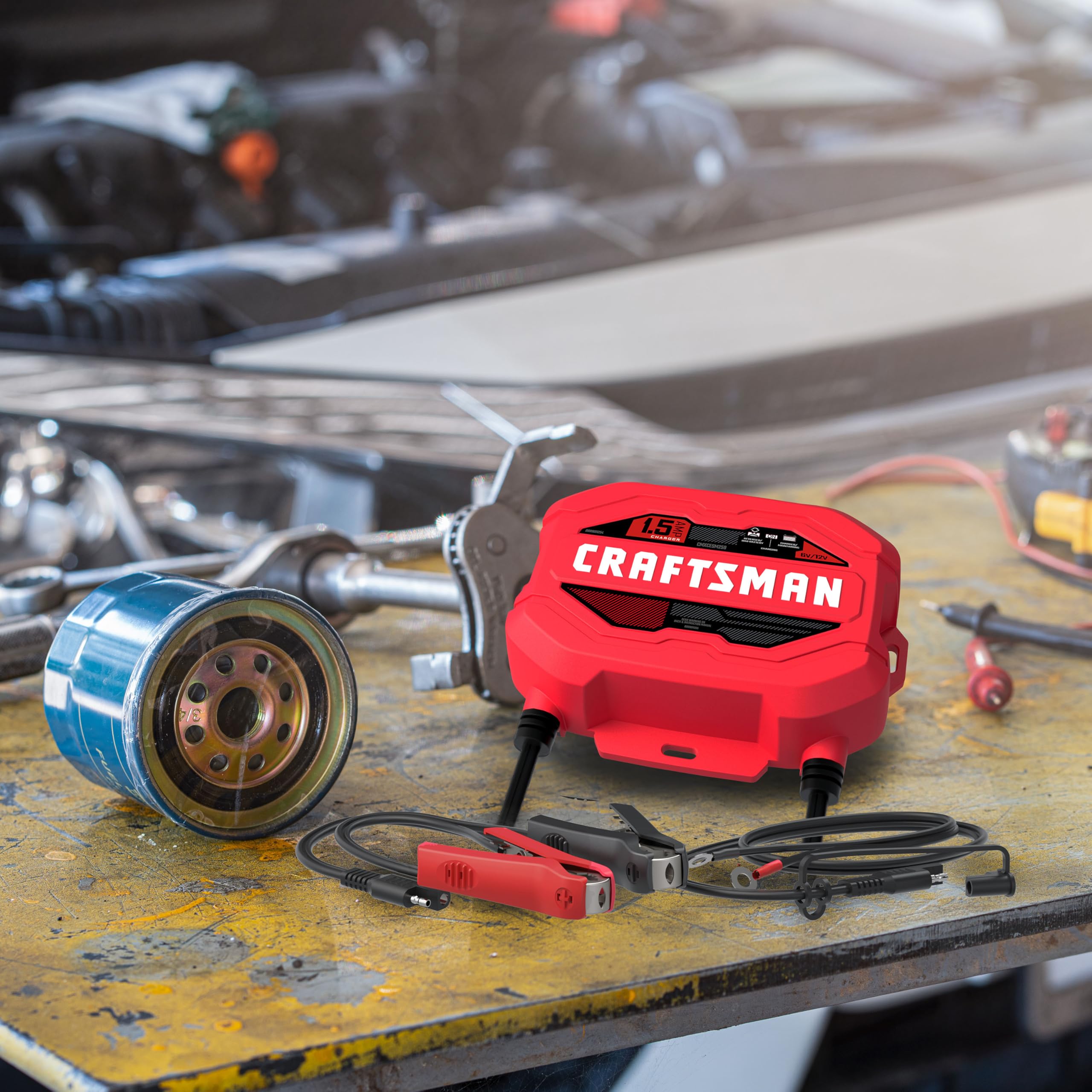 CRAFTSMAN 6-foot power cord and 5-foot cables showing reach and placement options