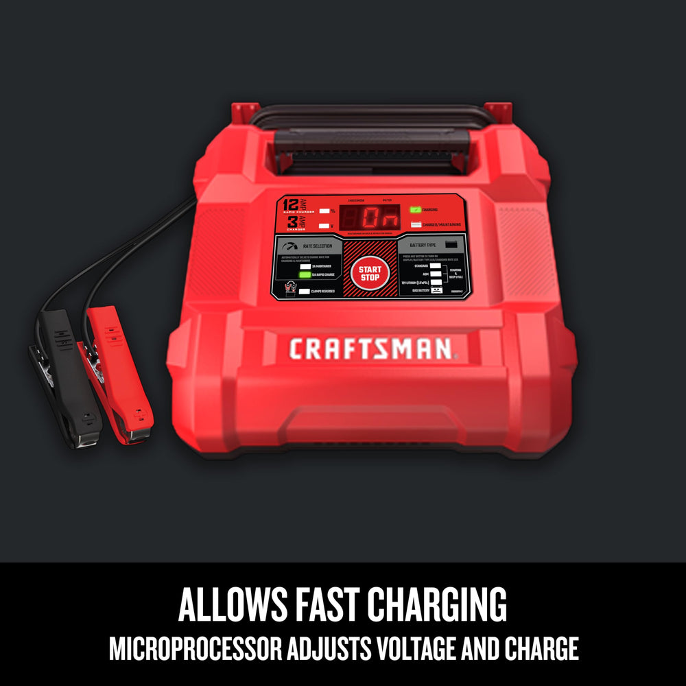 CRAFTSMAN clamp and cable detail illustrating heavy-duty grips for secure connection