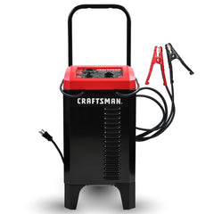 CRAFTSMAN front view of charger showing controls and steel case, built for durability