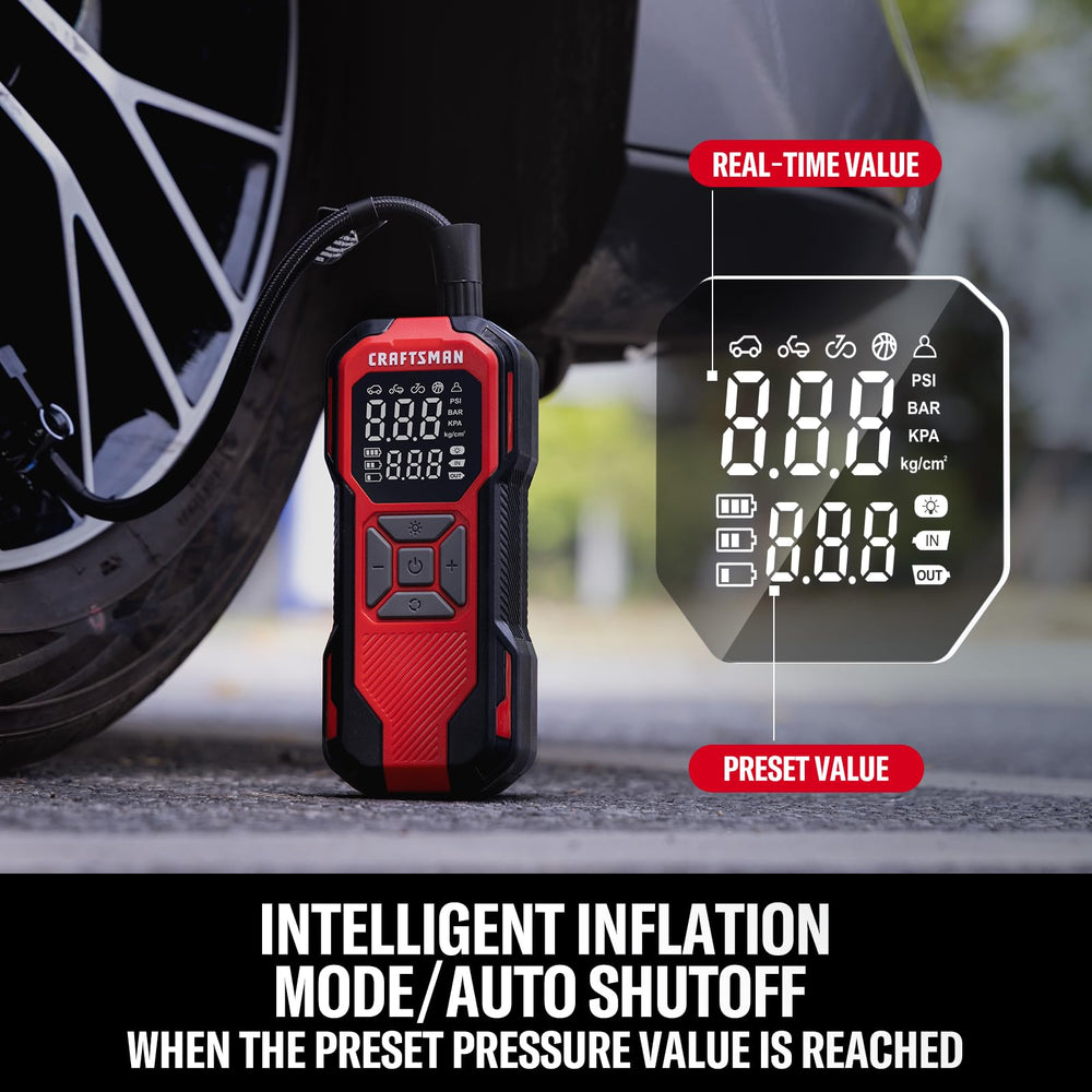 CRAFTSMAN included nozzles and cables showing accessory versatility