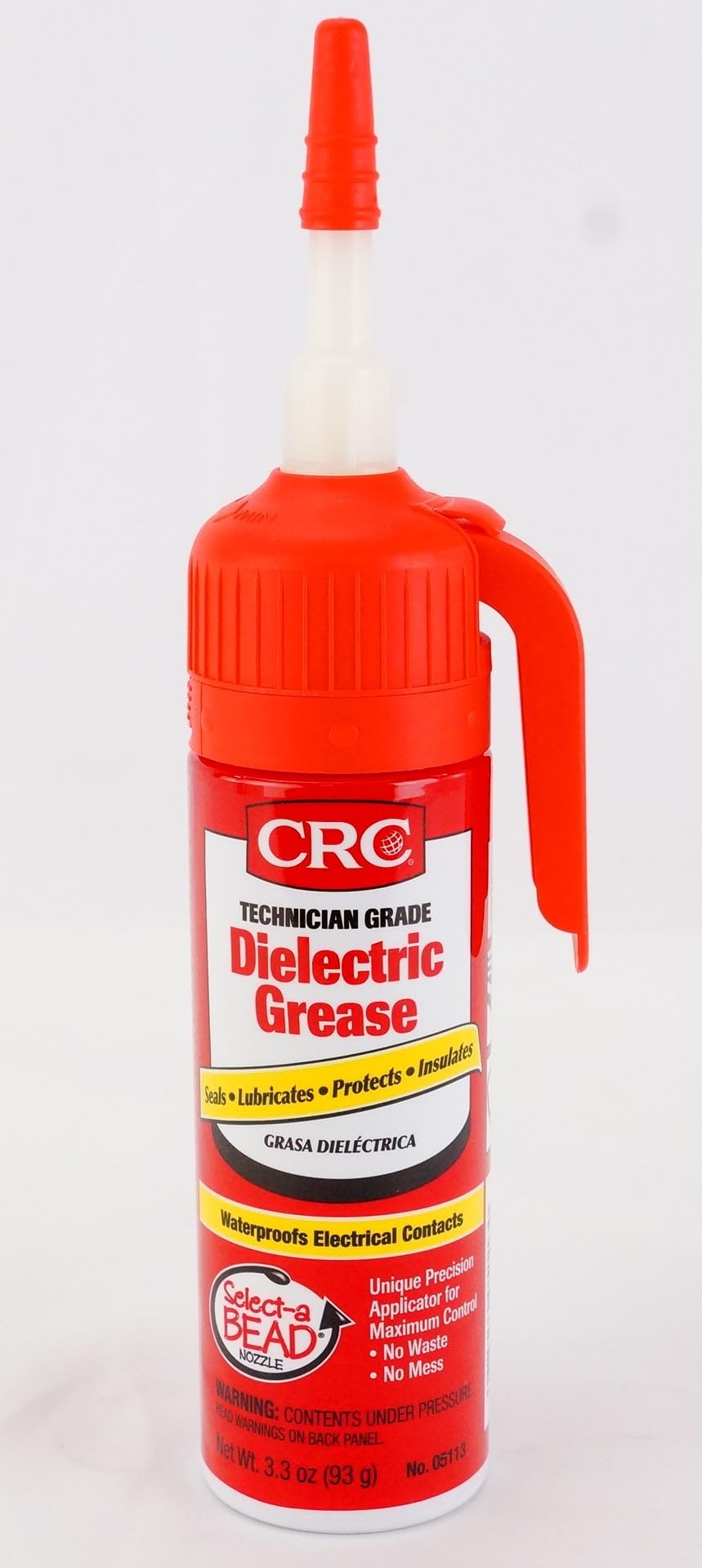 CRC bottle next to ruler showing 3.3 oz scale for storage and portability