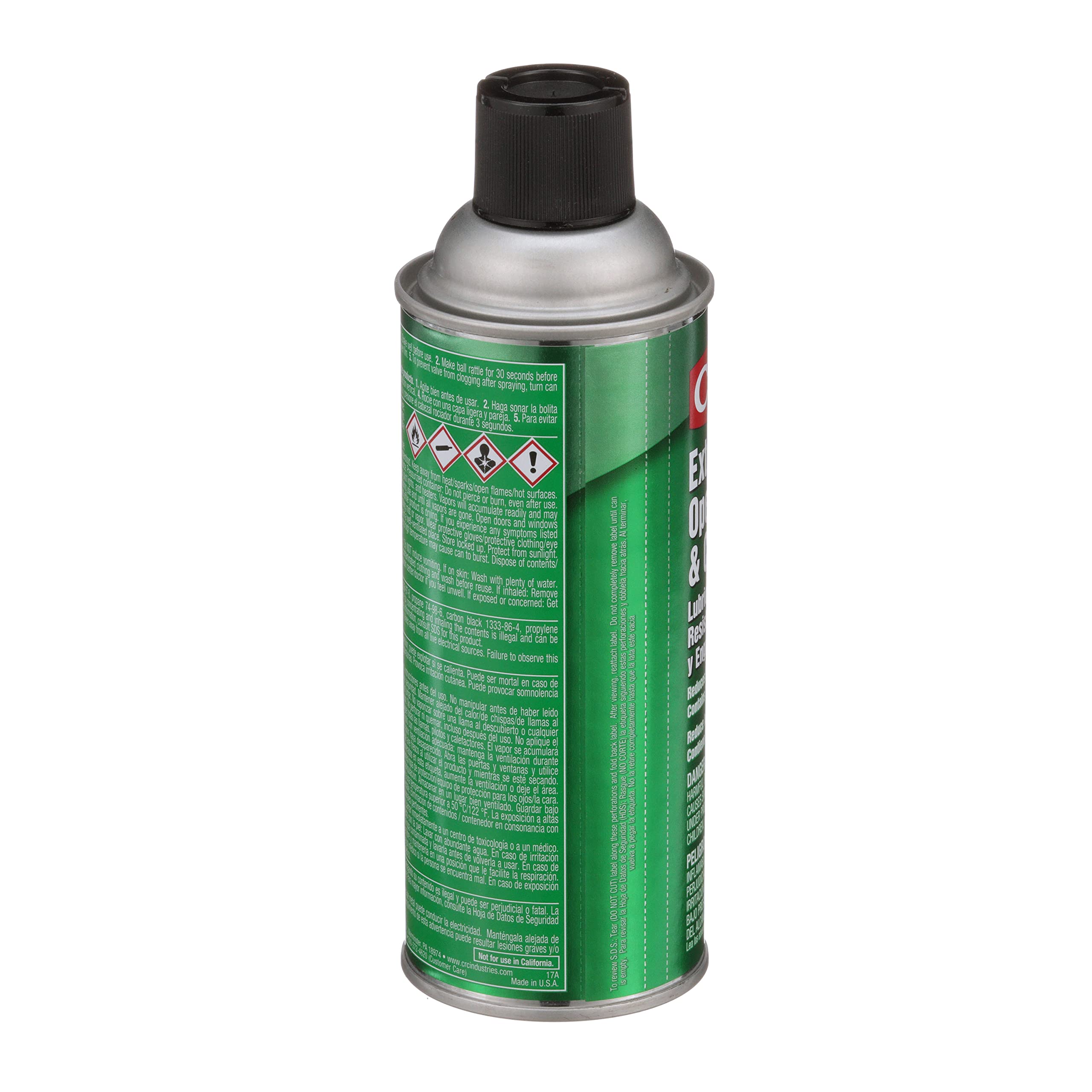 CRC lubricant being sprayed on an industrial chain to reduce wear