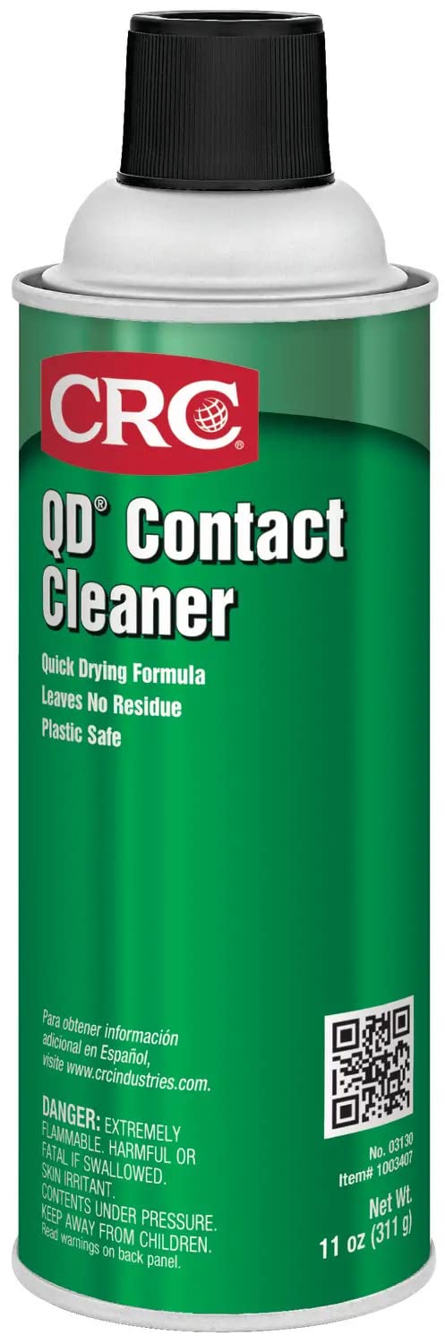 CRC QD contact cleaner front can showing label and benefits