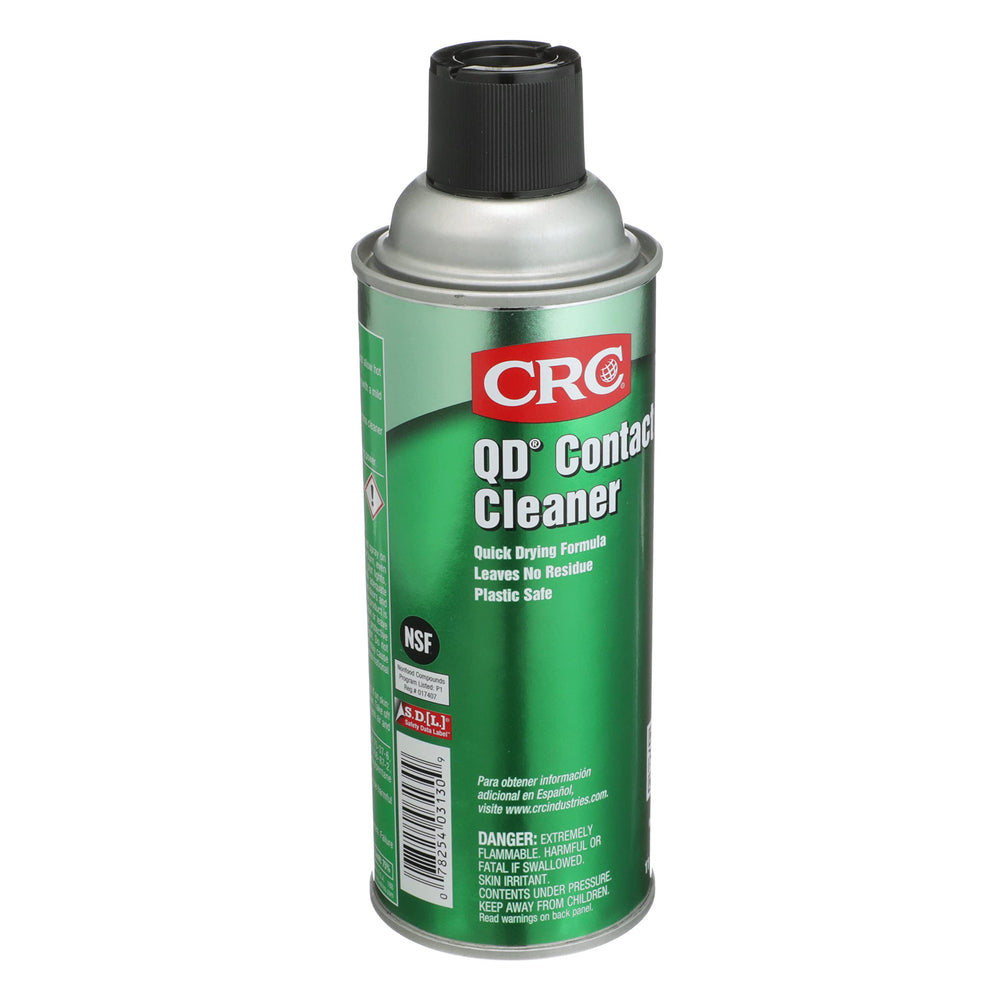 CRC QD contact cleaner spraying on circuit board to remove grime