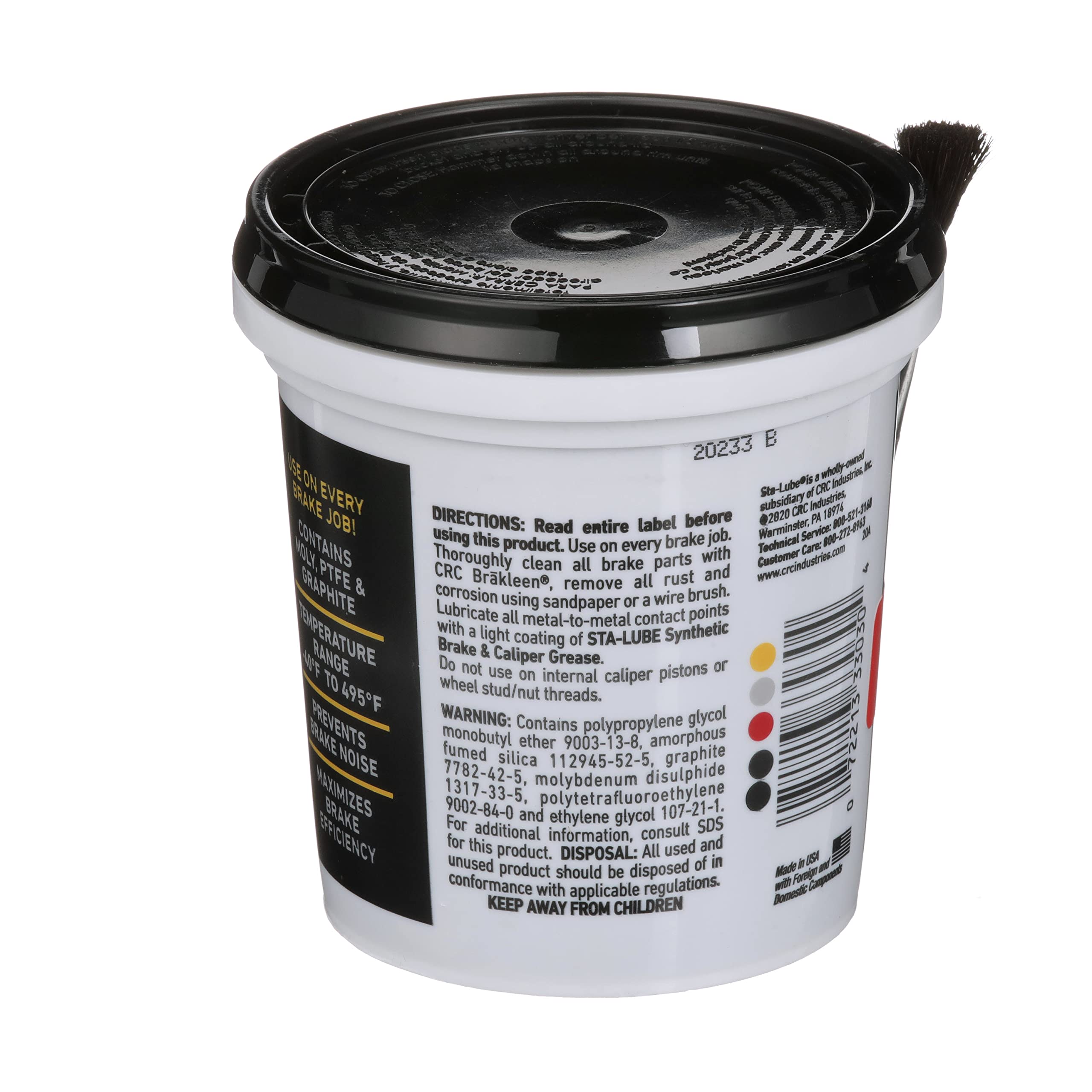 CRC Sta-Lube next to a ruler showing 12 oz size for easy storage