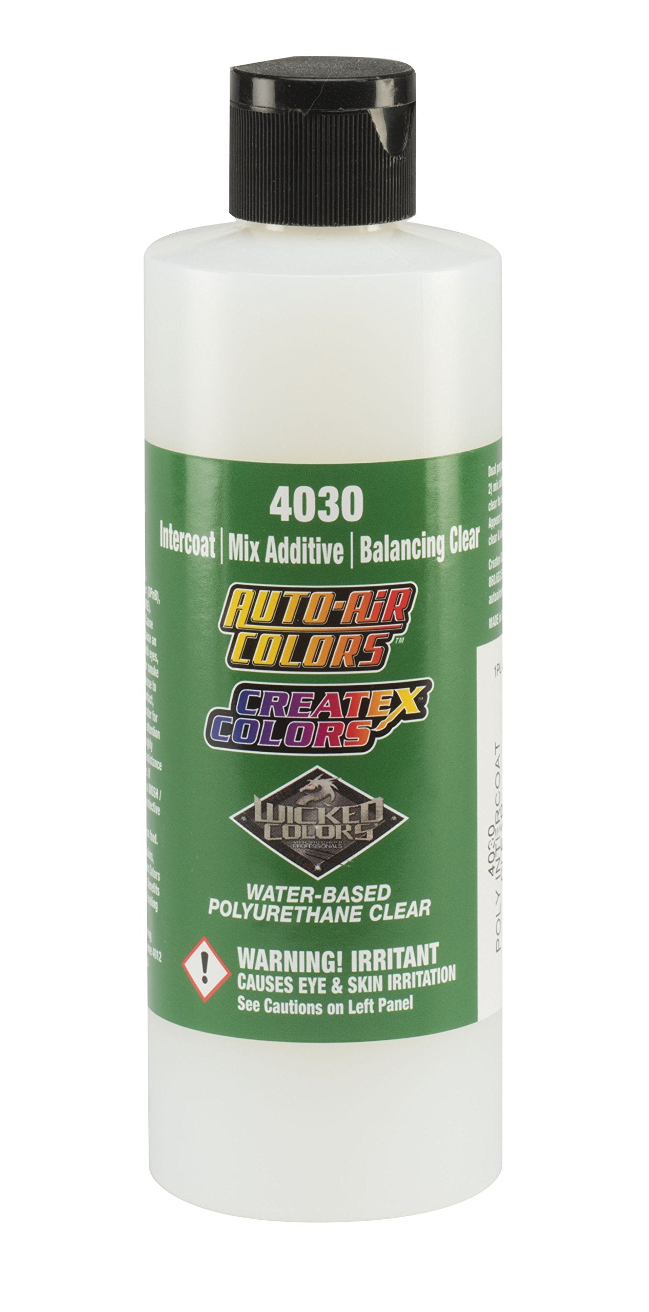 Createx 4030 Intercoat 8oz front label showing product and benefit of improved flow