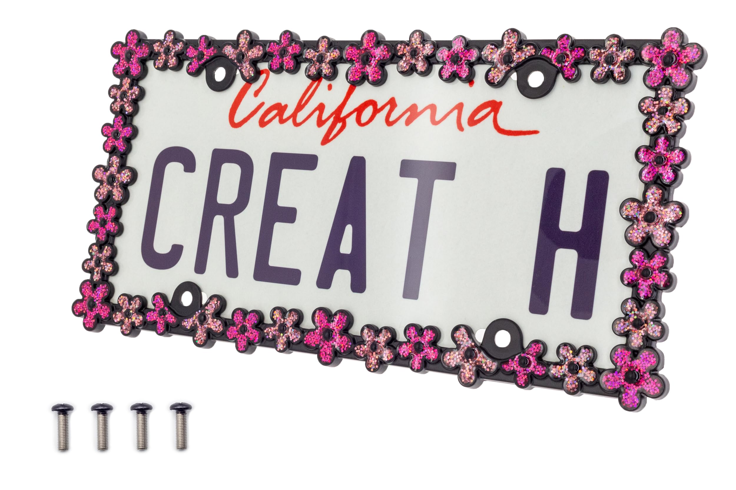 creathome front view showing matte black daisy frame and decorative effect