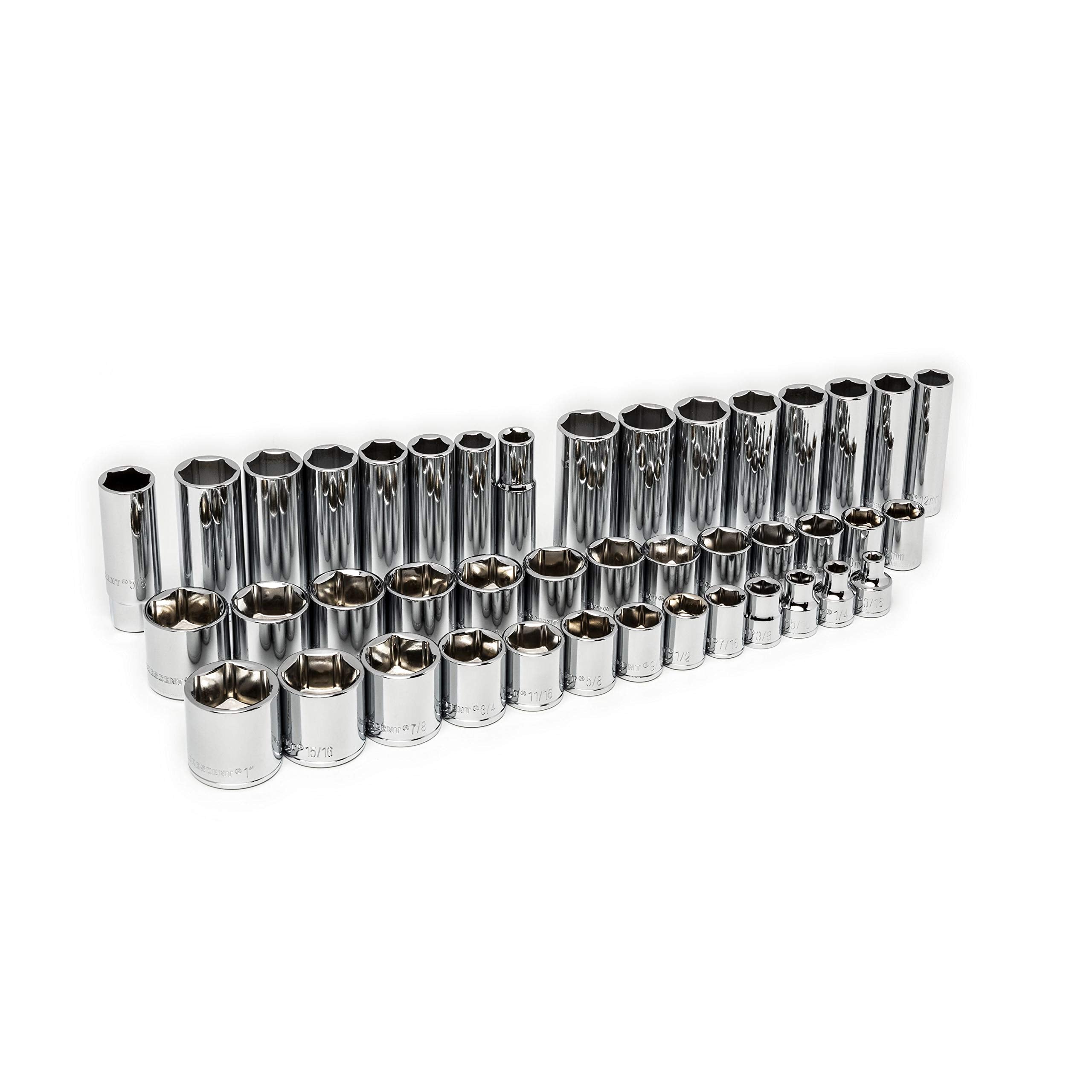 Crescent SAE and metric hex key sets in caddies for fast selection