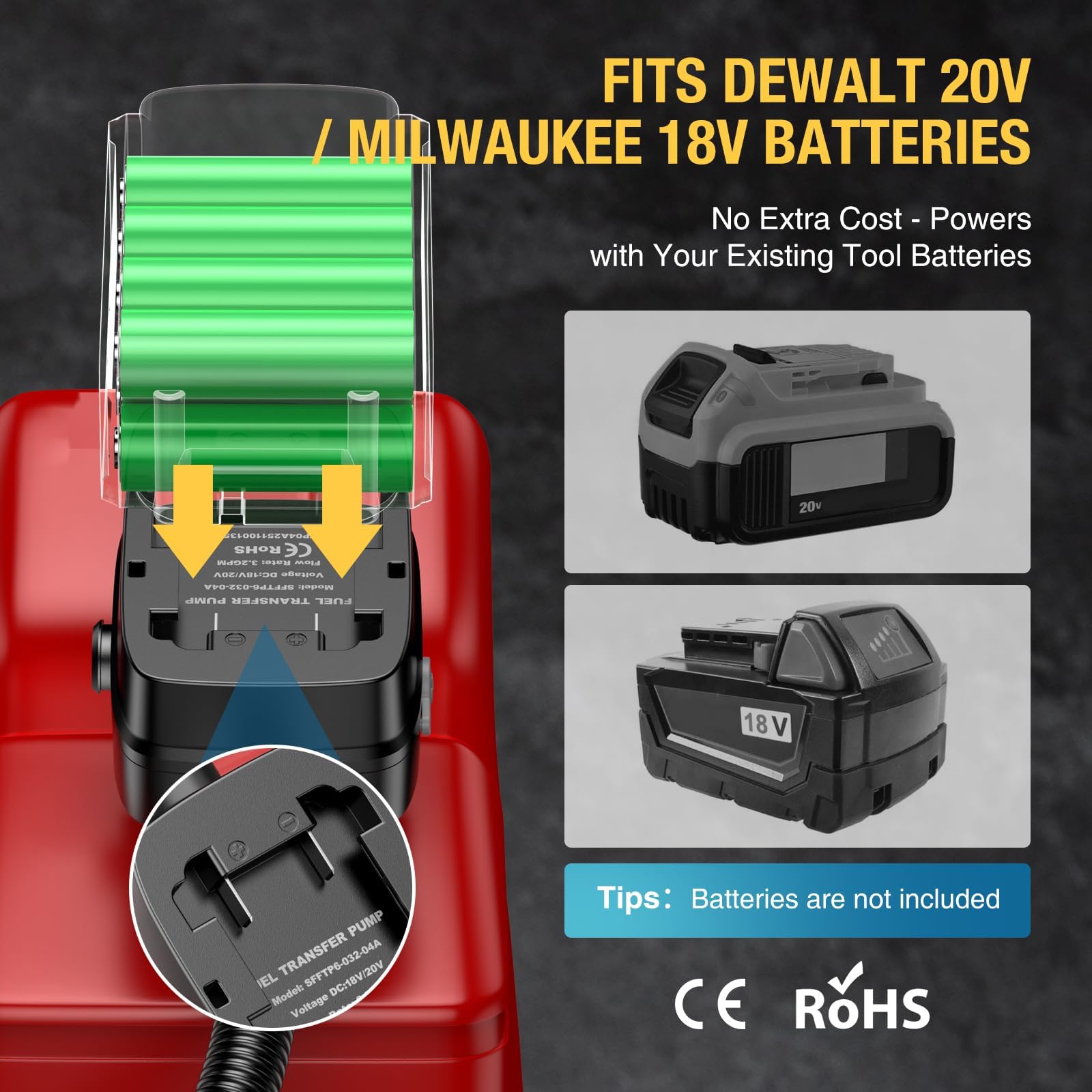CRESTWAVE nozzle close-up with auto-stop tip demonstrating spill-prevention benefit