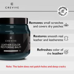 CREVIVE balm texture close-up demonstrating smooth spreadable consistency for even coloring