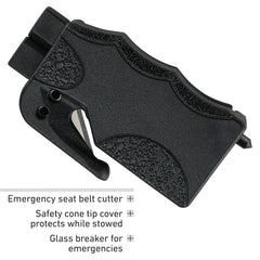 CRKT Exitool tungsten-carbide glass breaker detail for reliable window impact