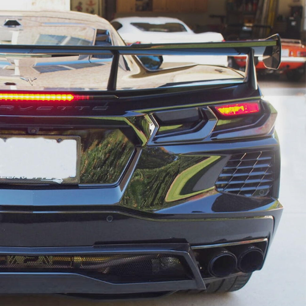 crosselec installed on Corvette C8 lifestyle shot showing enhanced rear aesthetics benefit