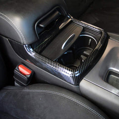 crosselec trim installed in Dodge Charger cup holder, enhances interior style