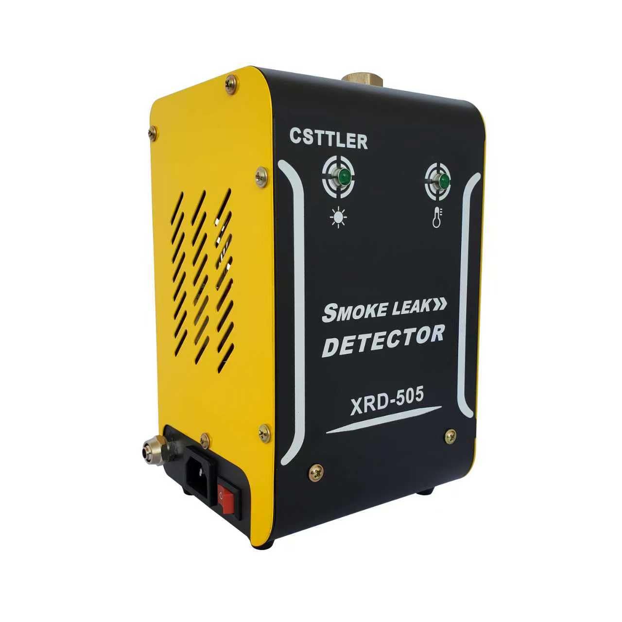 Csttler smoke machine connected under a vehicle hood locating a visible intake leak