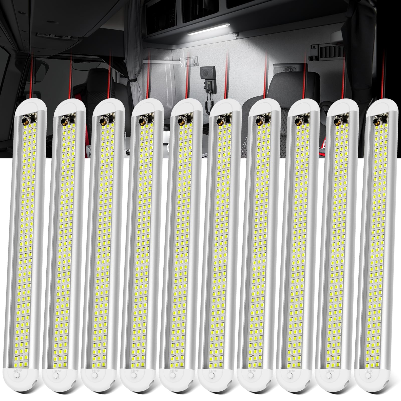 CT CAPETRONIX front view of ten LED light bars showing value and coverage