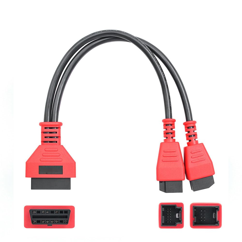 CTobd cable front view showing red housing and 16-pin plug enabling diagnostics