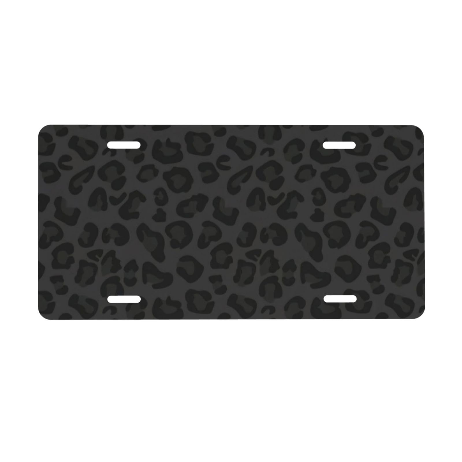 CTVSLFU black leopard plate front view showing bold design and curb appeal