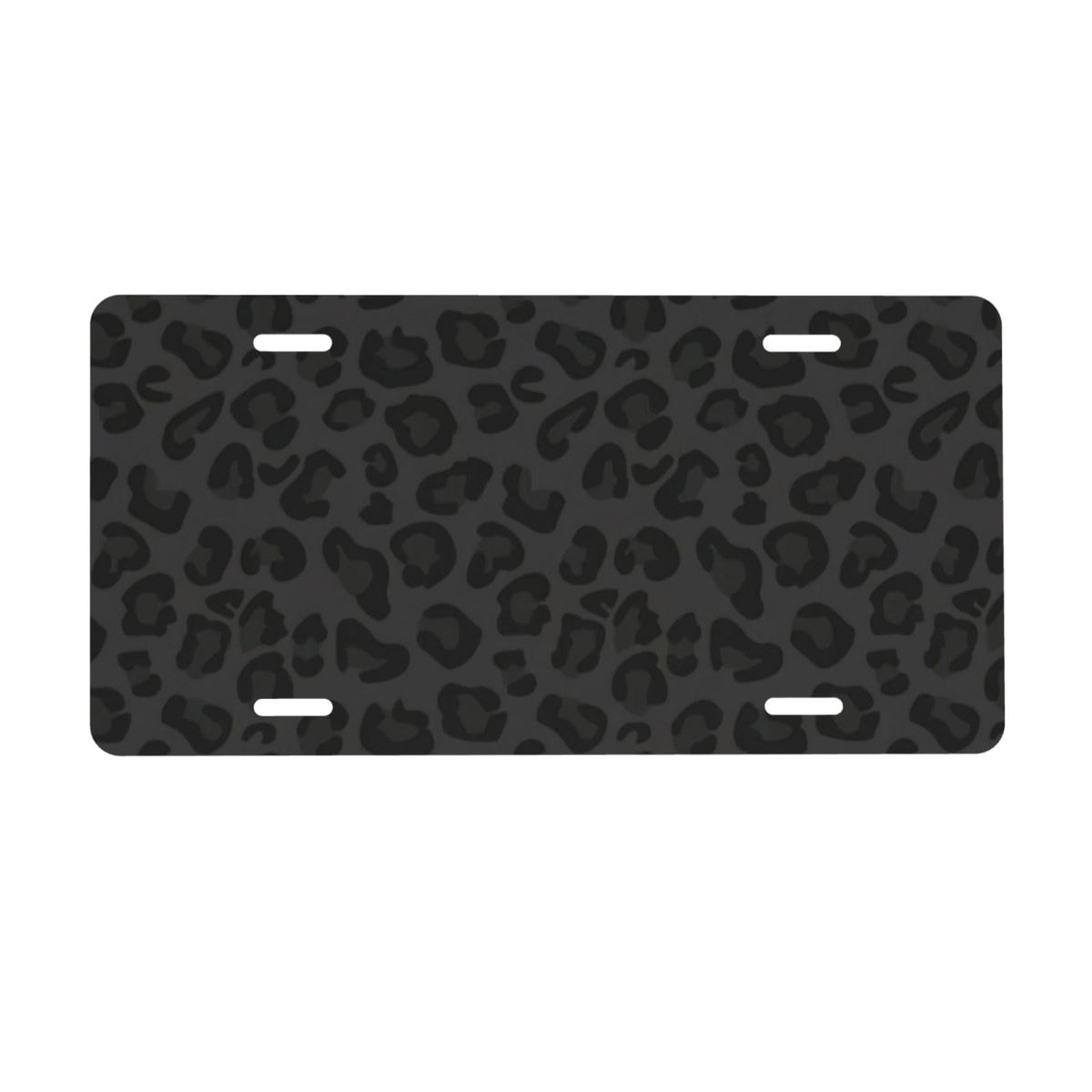 CTVSLFU black leopard plate front view showing bold design and curb appeal