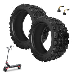 CuraceQ front view of two tubeless 11-inch tires showing fit and profile benefit durability