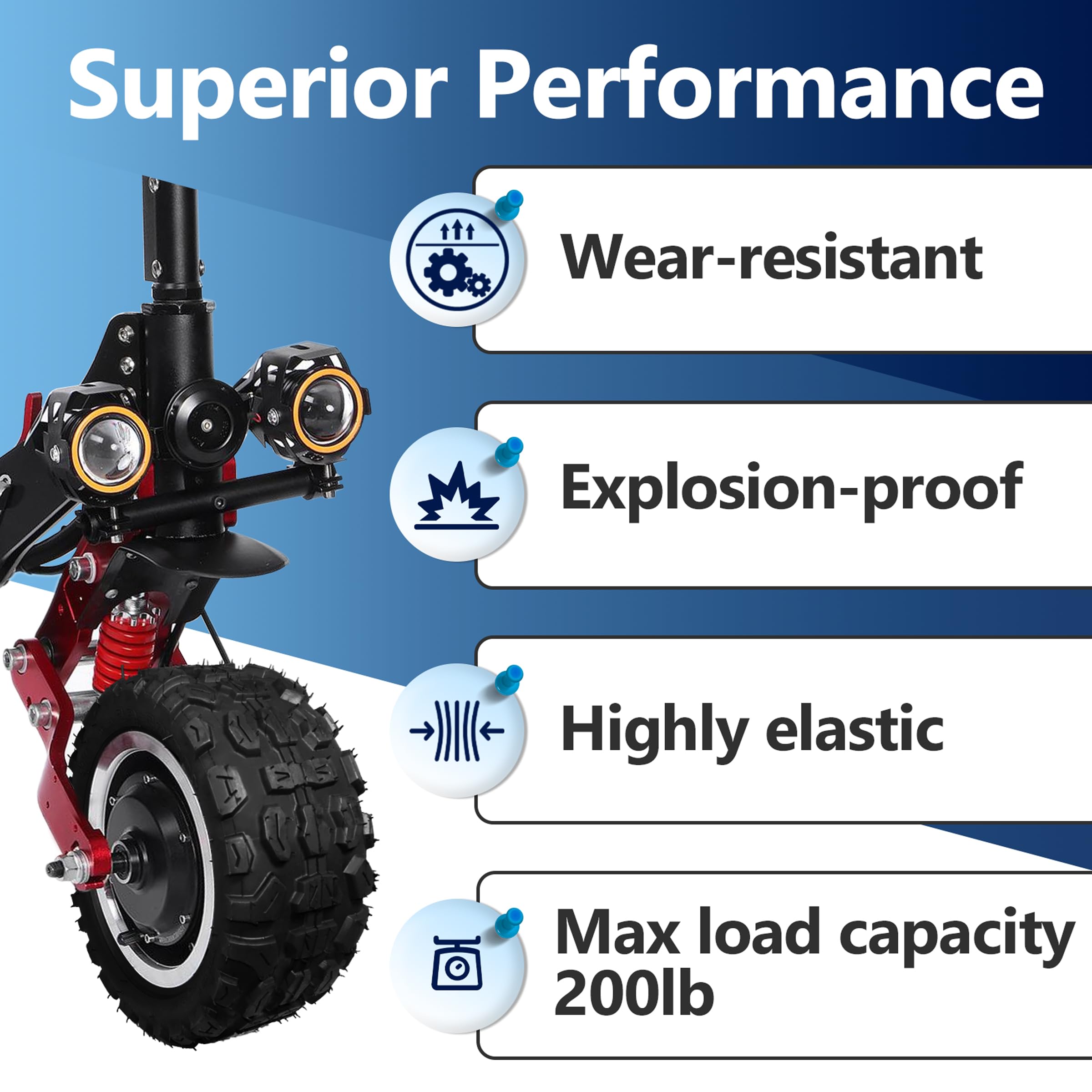 CuraceQ tire mounted on scooter wheel demonstrating fitment for VSETT 11+ benefit reliability