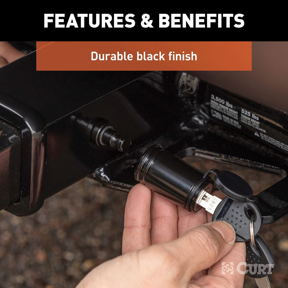 CURT keys and watertight dust cap emphasizing weather protection and spare key
