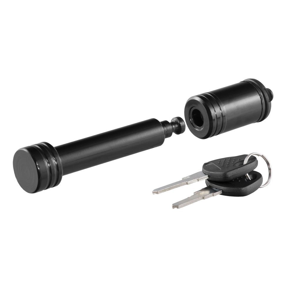 CURT front view of 23518 hitch lock showing compact secure design and deterrence