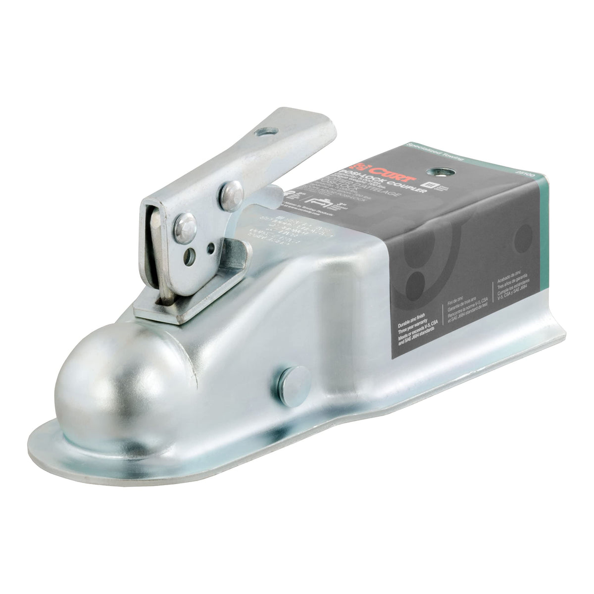 CURT 25100 front profile showing secure fit and durable build