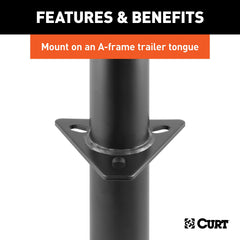 CURT 28250 fully extended to show 14 inches of vertical travel utility