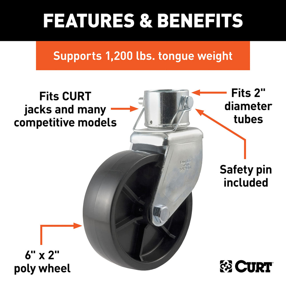 CURT 28276 mounted on trailer jack demonstrating easier coupling and positioning