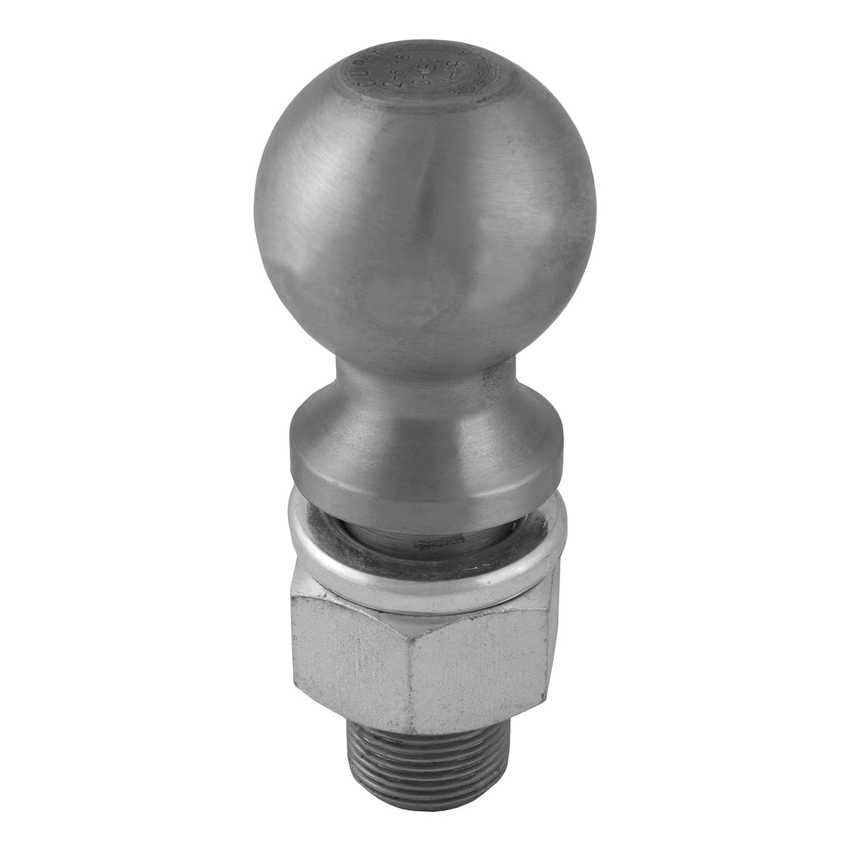 CURT 40085 front view raw steel ball showing durable finish and capacity