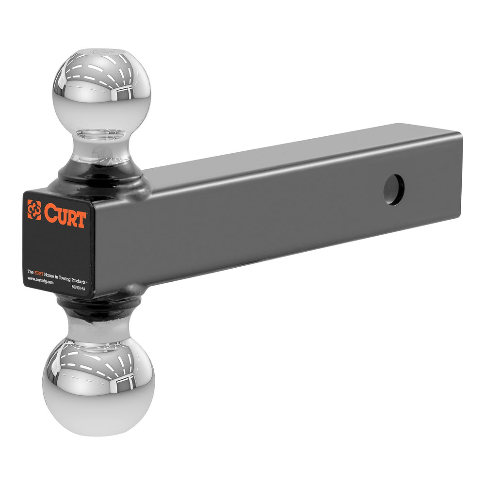 CURT 45002 front profile showing both balls and shank, offering versatile towing