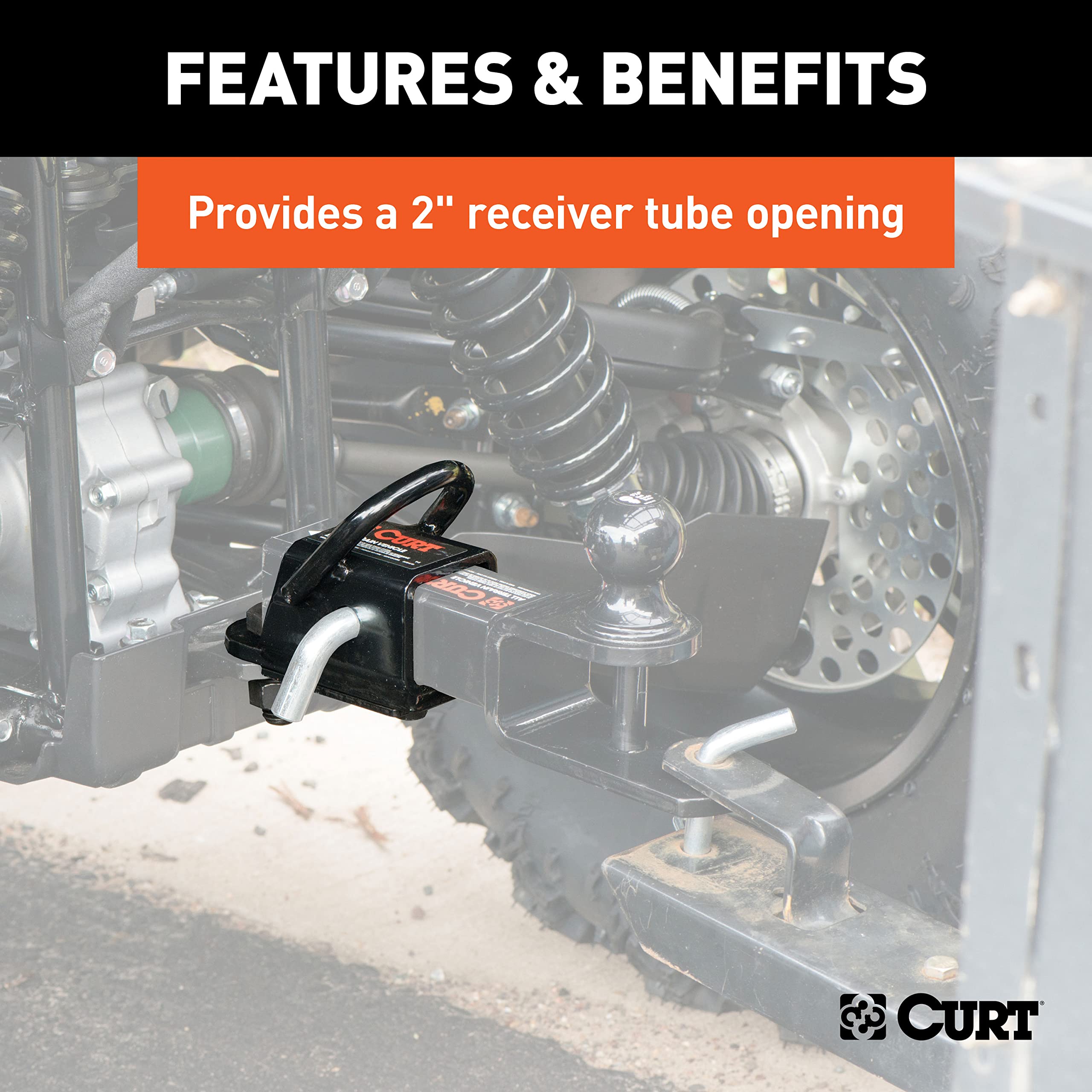 CURT 45006 side profile illustrating low clearance impact benefit