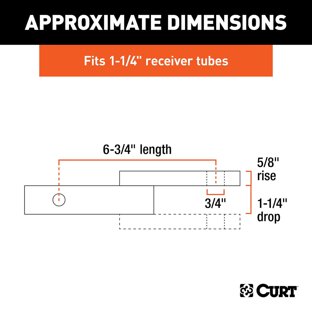 CURT 45018 ball hole detail showing 3/4-inch acceptance for secure ball fit