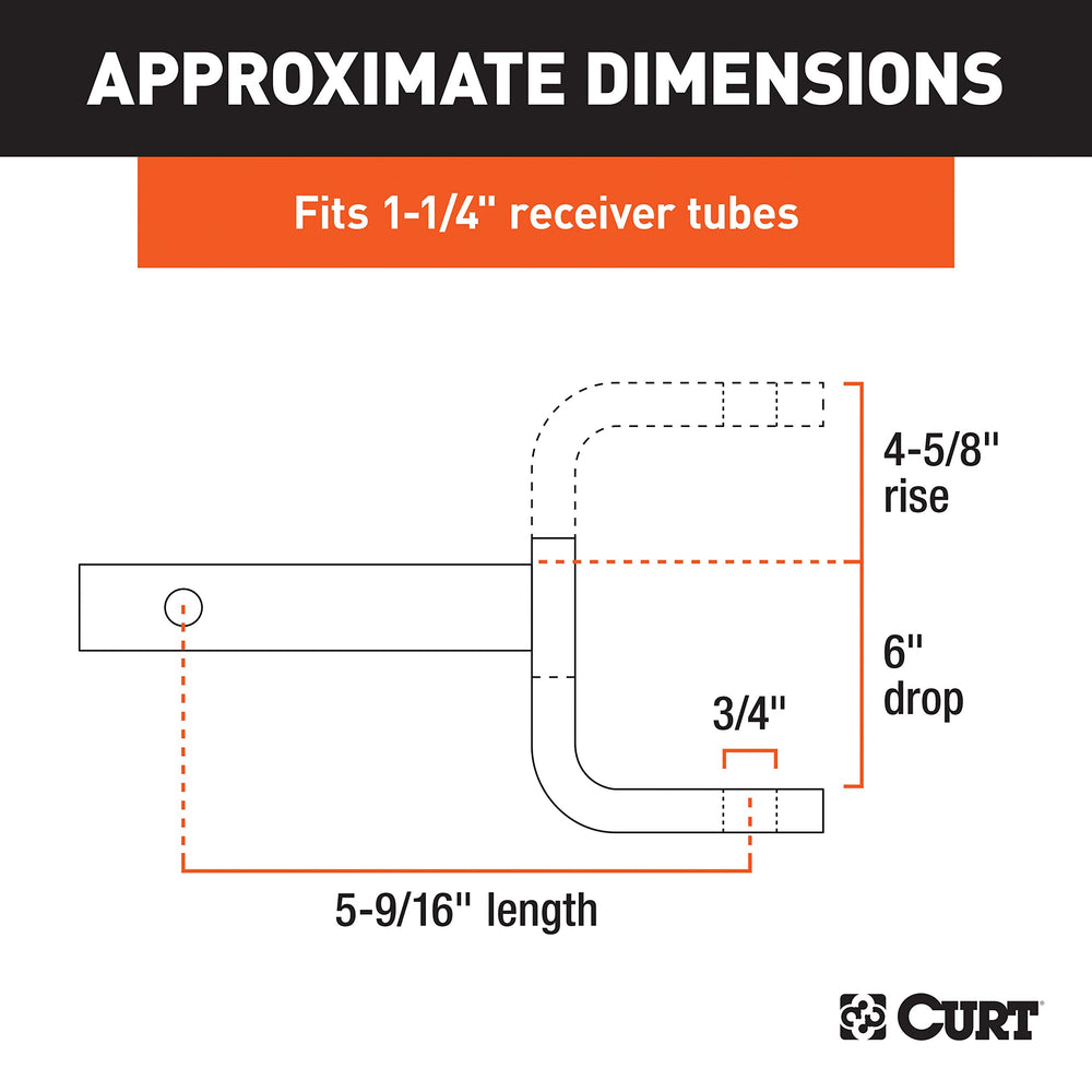 CURT 45028 close-up of 1-1/4-inch shank for secure receiver fit