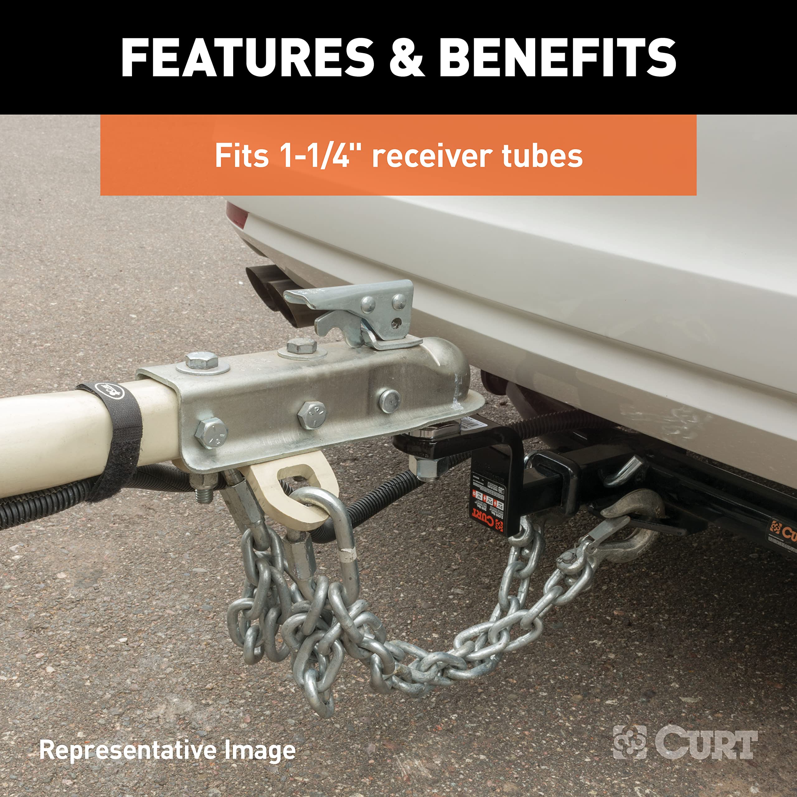 CURT 45028 installed in a hitch demonstrating simple slide-in installation