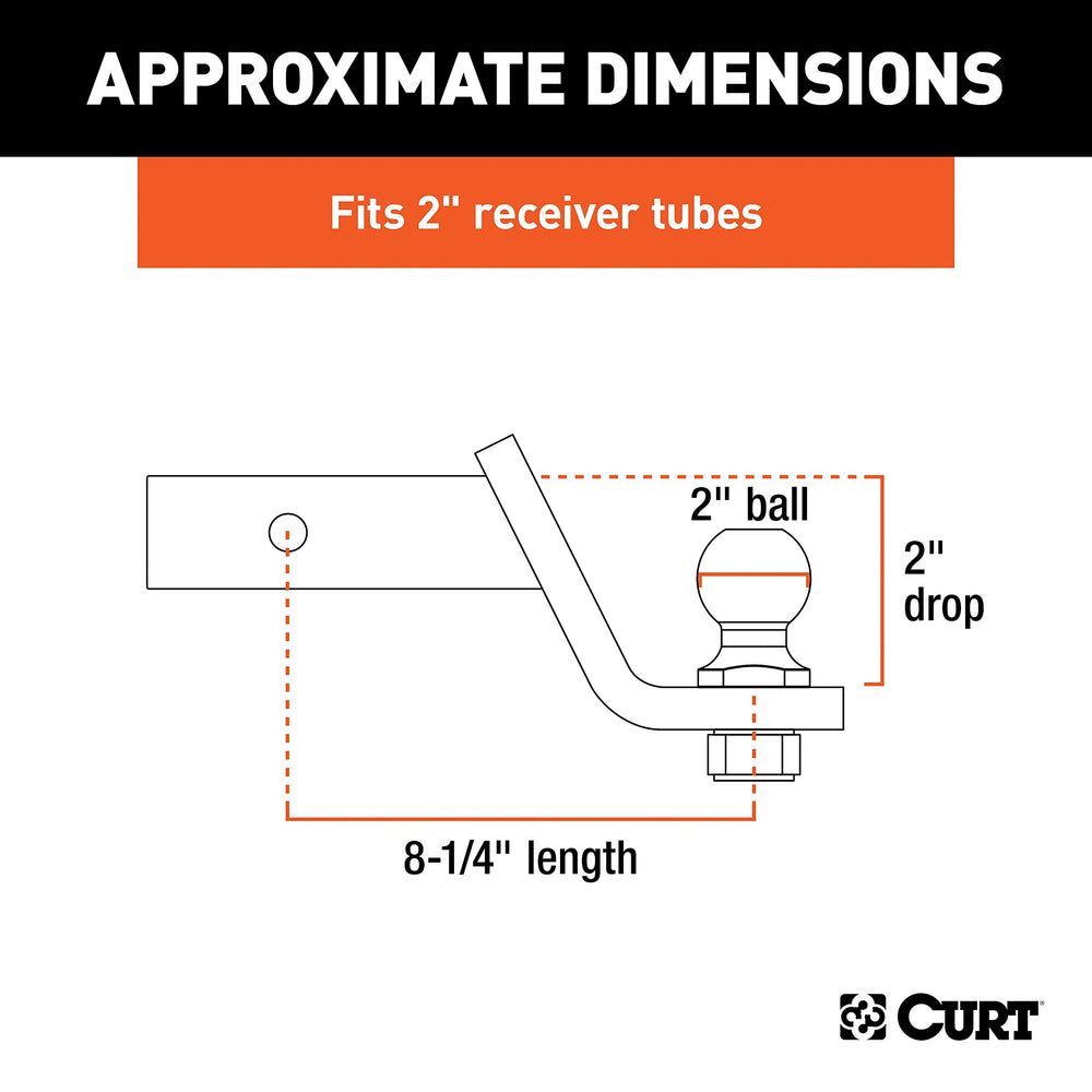 CURT trailer ball close-up displaying polished chrome for corrosion resistance
