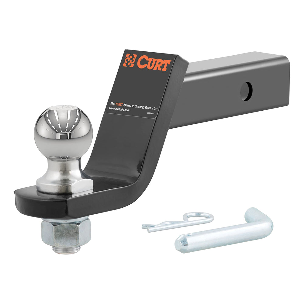 CURT 45056 front view showing assembled ball mount and durable finish for quick towing