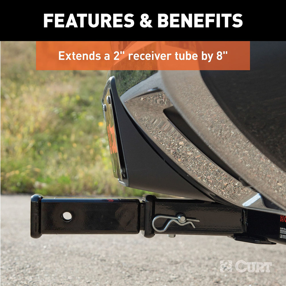 CURT installed on vehicle with bike rack to prevent bumper contact