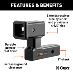CURT side profile highlighting 4-1/4 inch rise and improved ground clearance benefit