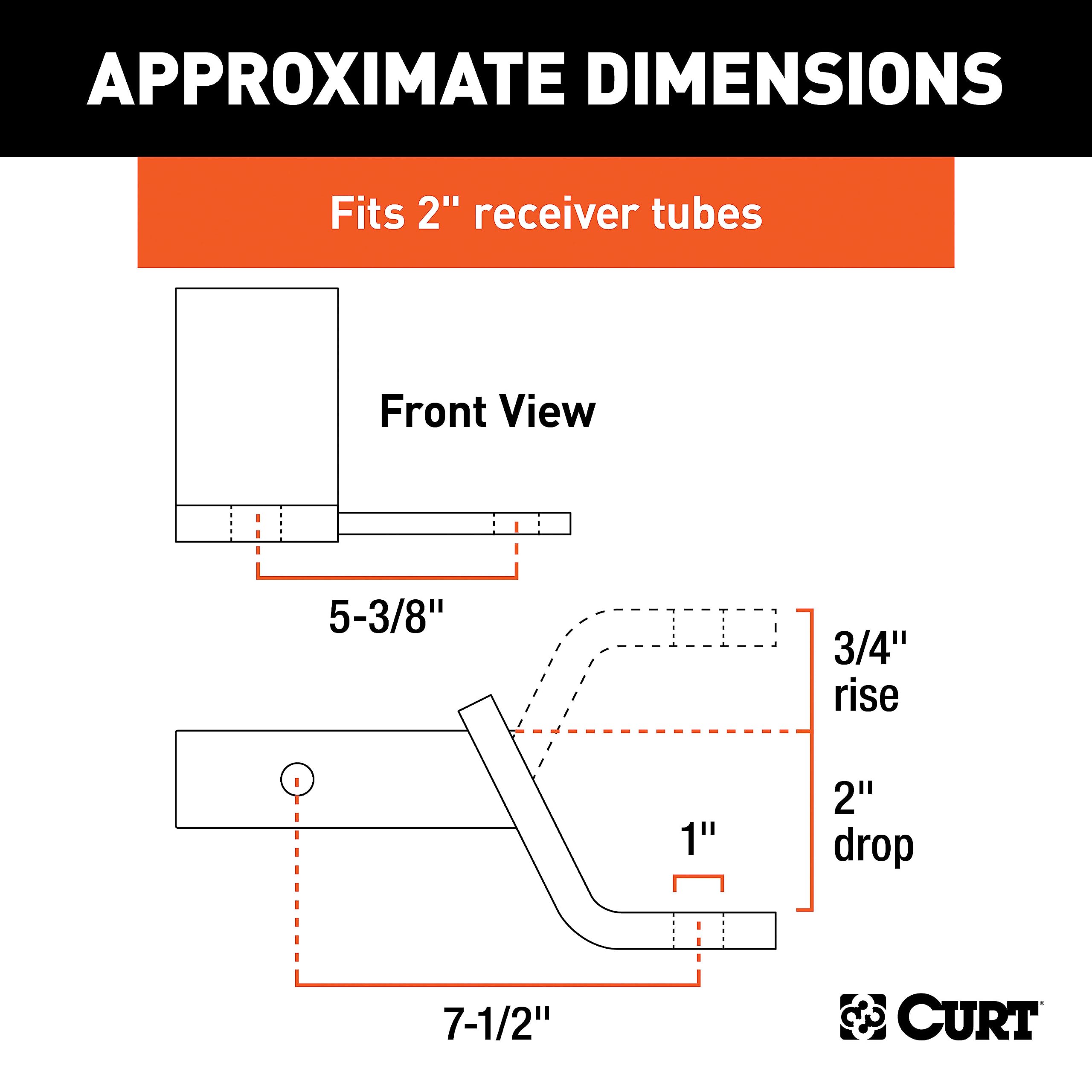 CURT 45820 welded sway-control tab close-up for secure sway attachment